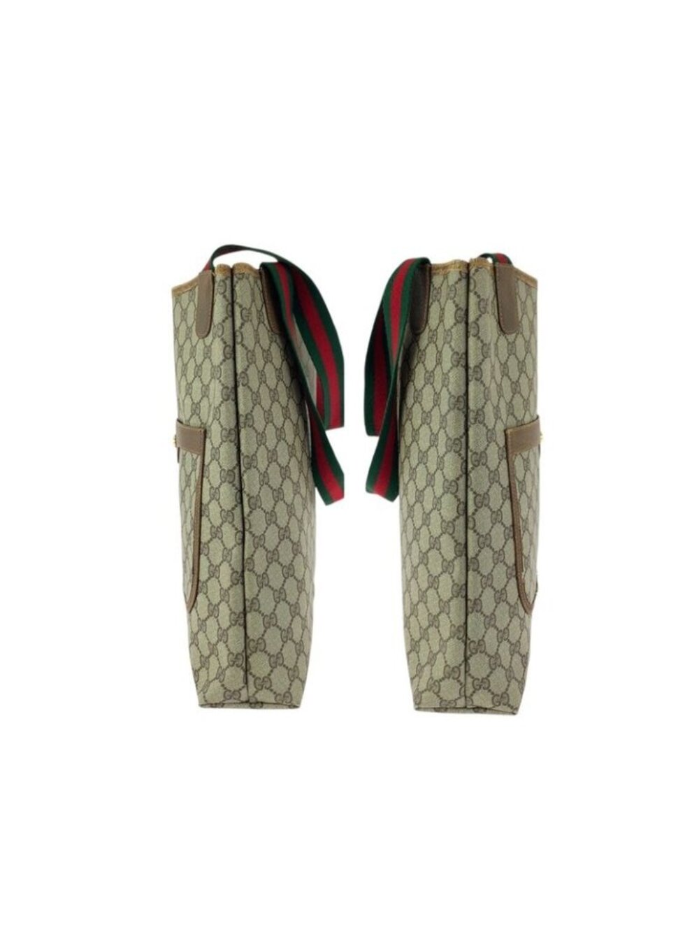 ★SOLD★ Gucci Vintage Sherry Line Beige Brown GG Supreme Canvas Leather Tote - Picture 8 of 9